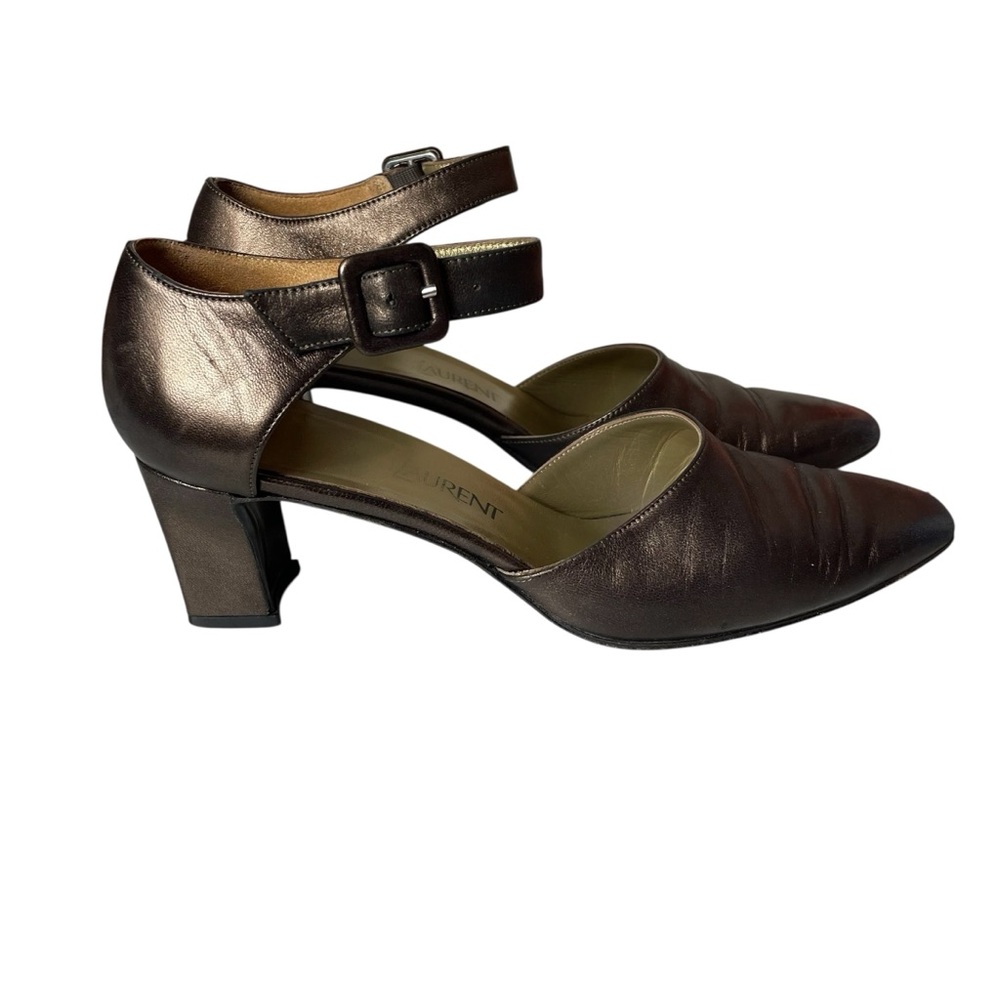 Vintage Yves Saint Laurent Metallic Brown Heels
